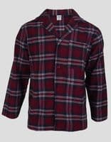 Mens Tartan Pyjama Set | Burgundy | Soft Brushed Cotton