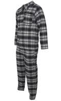 Mens Tartan Pyjama Set | Grey | Warm, Soft, Brushed Cotton