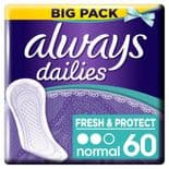 Always Dailies Fresh And Protect Normal Pliners 60 Pack