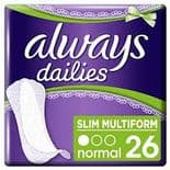 Always Dailies Slim Normal Fresh Panty Liners 26 Pack