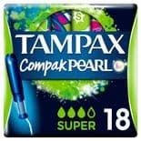 Tampax Compak Pearl Applicator Super Tampons 18 Pack