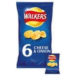 Walkers Cheese & Onion Crisps 6 x 25g