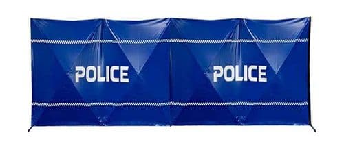 Premium Police Barrier Screening - Logo and Safety Stripe