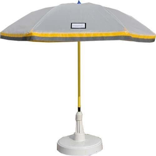 Translucent PVC Railway Umbrella with Hi Vis Yellow & Grey Trim