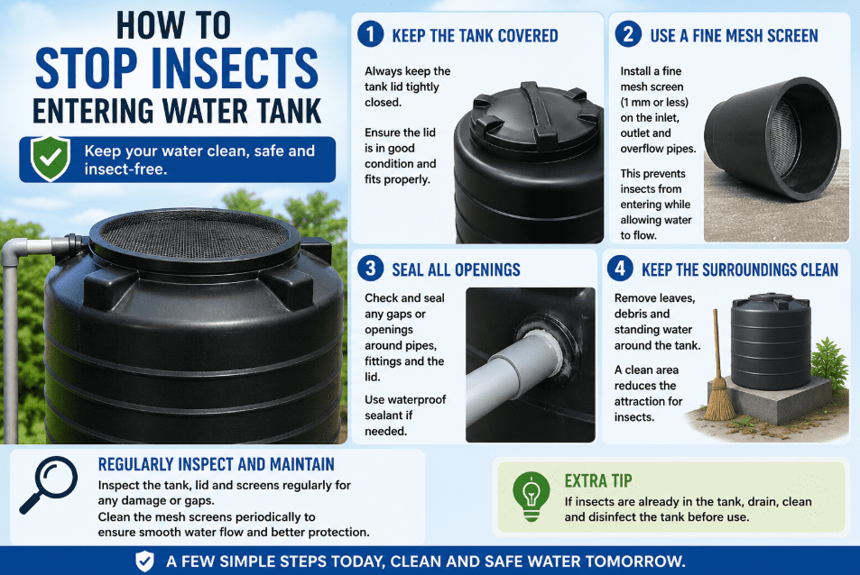 How to Stop Insects Entering Water Tank