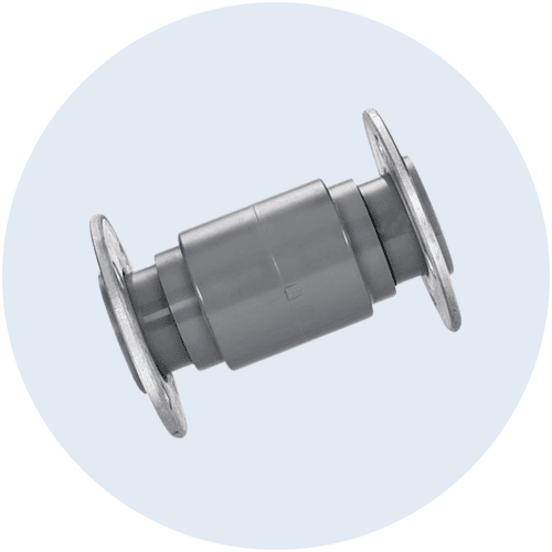 stud flange fitting for overflow screens