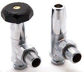 KENT RADIATOR VALVES - ANGLED CHROME