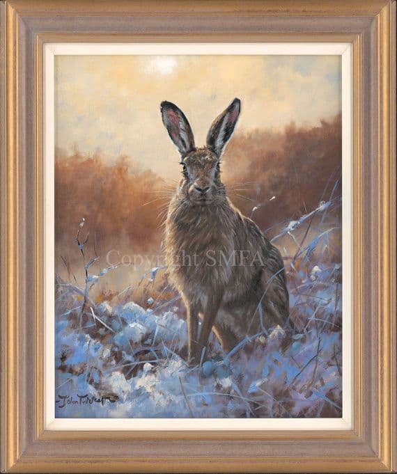 'Ansome Is' Original Hare Painting by John trickett