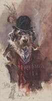 'Arry The Rat' Humorous Original Dog painting by Jonathan Walker