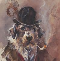 'Arry The Rat' Humorous Original Dog painting by Jonathan Walker
