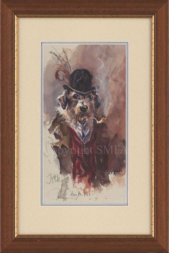 'Arry The Rat' Humorous Original Dog painting by Jonathan Walker