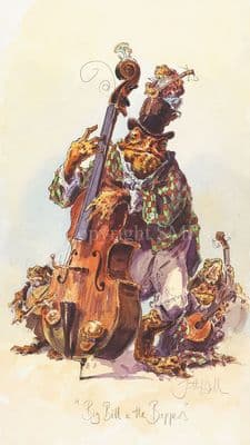 'Big Bill and The Boppers' Humorous Musical Toad Print by Jonathan Walker