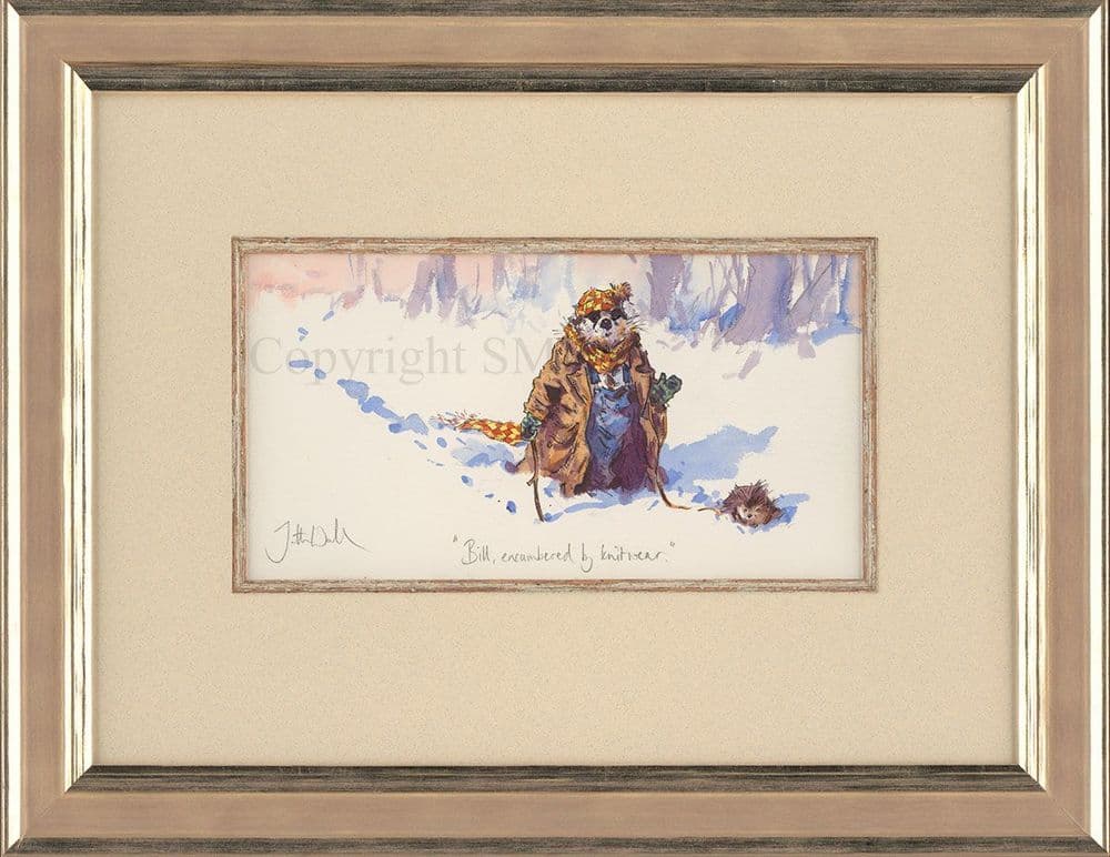 Bill Encumbered by Knitware Humorous Badger Painting by Jonathan Walker