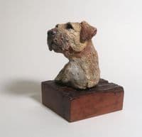 'Border Terrier Head Study' Original Ceramic Sculpture by Paul Doyle