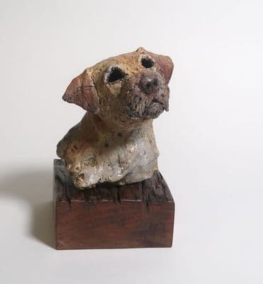 'Border Terrier Head Study' Original Ceramic Sculpture by Paul Doyle
