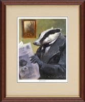 'Brock News' Humorous Badger Open Edition Print by Mick Cawston