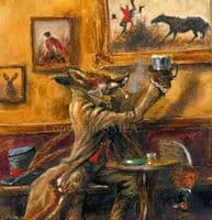 'Cheers' Canvas Limited Edition Humorous Fox Print by Mick Cawston