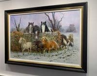 'Coats of Many Colours' Original Oil on Canvas Heavy Horse Painting by Rosemary Sarah Welch