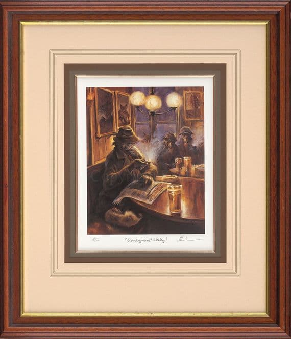 'Countrymans' Weekly Ex-Display rare Humorous Signed Print by Mick Cawston