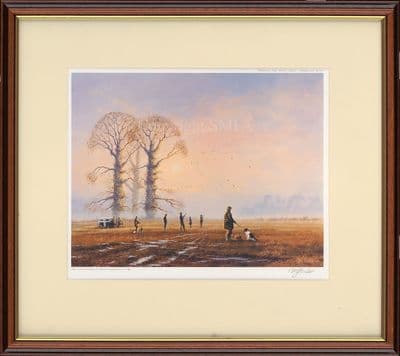 'Covey Crosses The Guns' Ex-Display Framed Shooting Print by Mick Fowler