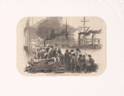 'Departure of The Singapore, With Troops for The Cape' 19th Centaury Illustration