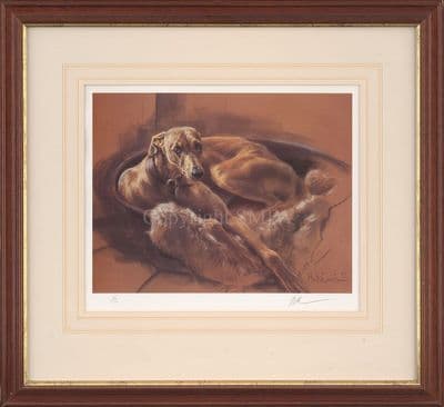 'Domestic Bliss' Ex-Display Greyhound Print by Mick Cawston