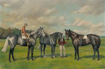 'Exercise' Original Horse racing Scene by Leesa Sandys-Lumsdaine
