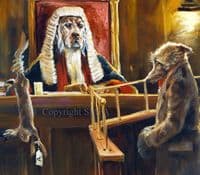 'Exhibit A' Humorous Dog Canvas Print by Mick Cawston