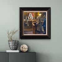'Exhibit A' Humorous Dog Canvas Print by Mick Cawston