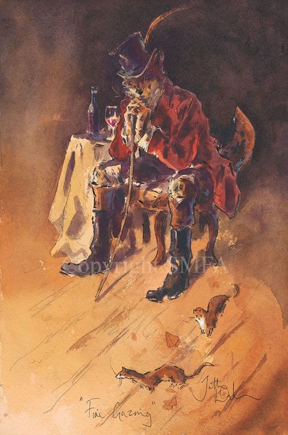 'Fine Gazing' Original Fox Watercolour by Jonathan Walker