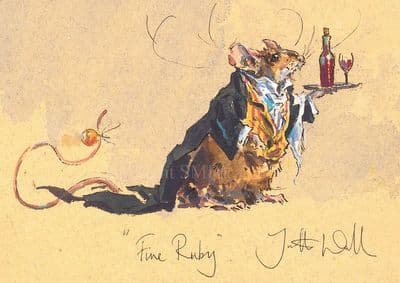 'Fine Ruby' Humorous Mouse Blank card by Jonathan Walker C713