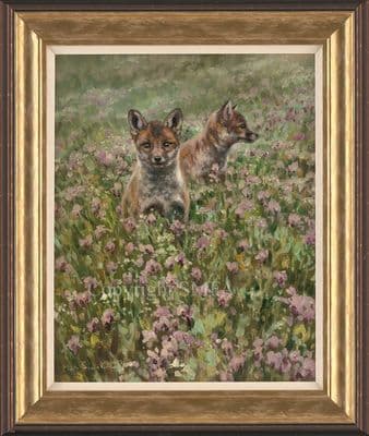 'Fox Cubs' Original Oil Painting by Mick Cawston