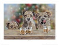 'Happy Hour' Open Edition Border Terrier Print by Paul Doyle