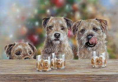 'Happy Hour' Open Edition Border Terrier Print by Paul Doyle