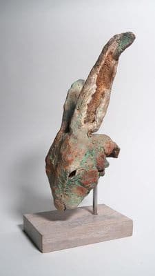 'Hare Head 1' Original Ceramic Sculpture by Paul Doyle