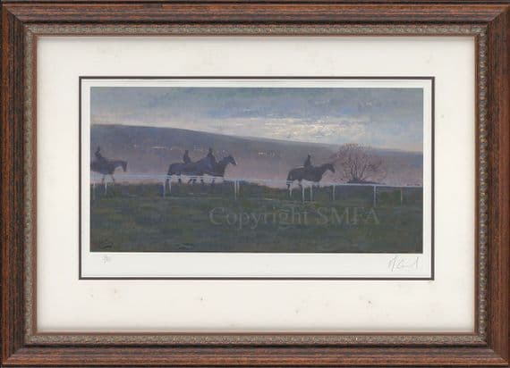'Heading for Home - Middleham' Ex-Display Horse Racing Print by Malcolm Coward