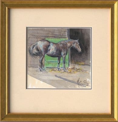 'In The Yard' Original Equestrian Watercolour by Malcolm Coward