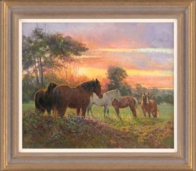 'Last Rays' Original Horse Painting by Rosemary Sarah Welch