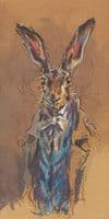 'Late Light' original Humorous Hare painting by Jonathan Walker