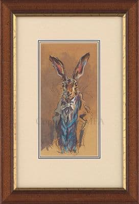 'Late Light' original Humorous Hare painting by Jonathan Walker