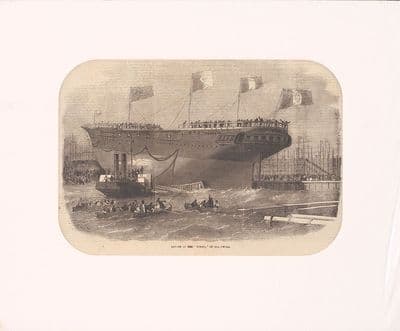 'Launch of The Torino at Blackwall' 19th Centuary Magazine Illustraition.