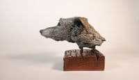 'Lurcher Head Study' Original Ceramic Sculpture by Paul Doyle