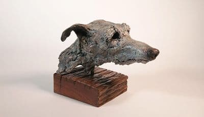 'Lurcher Head Study' Original Ceramic Sculpture by Paul Doyle