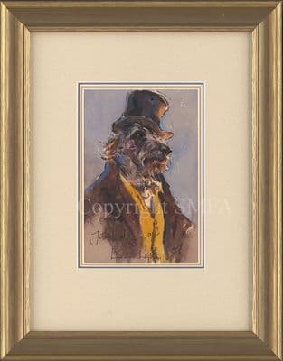 'Lurcher Light' Original Humorous Lurcher Watercolour by Jonathan Walker