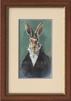 'Moon cast' Original Humorous Hare Watercolour by Jonathan Walker