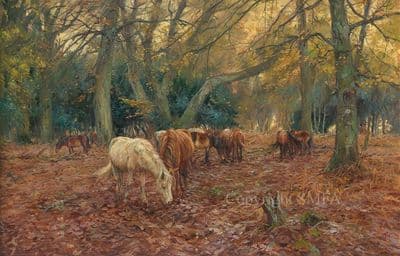 'New Forest Ponies' Original Oil Painting by Barry Peckham