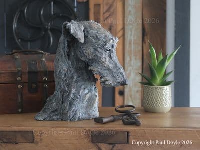 'Nobel Grey' Original Ceramic Sculpture of a Deerhound by Paul Doyle