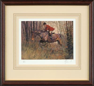 'Nothing Stops Em' Ex-Display Framed Hunting print by Malcolm Coward