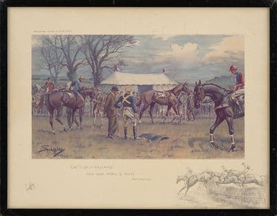 'Oh To Be in England' Signed Horse Racing  Print by Snaffles