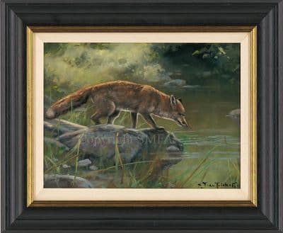 'Out For a Drink' Original Fox Painting by John Trickett